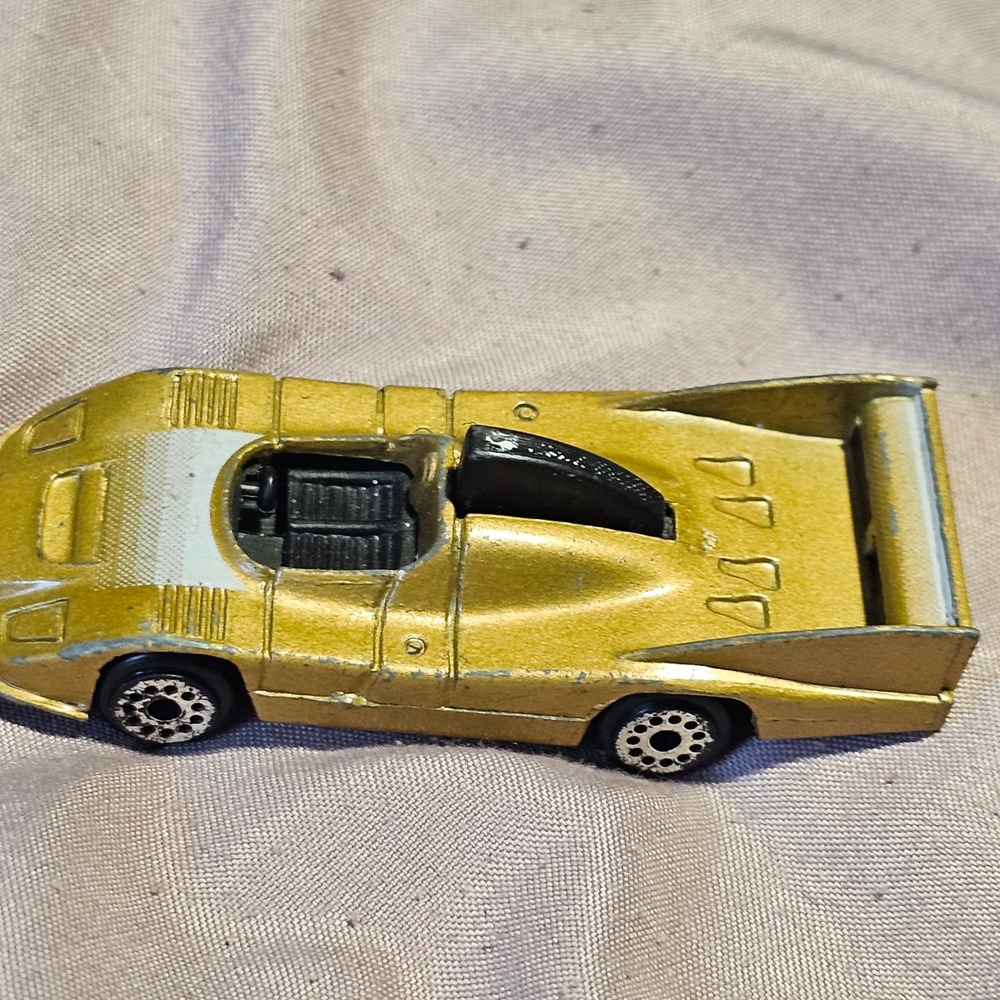 Vintage Gold Diecast Race Car Le Mans Prototype Unbranded Made in China Toy Car